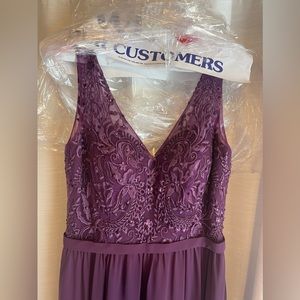 Betsy Beaded Kennedy Blue Bridesmaid Dress in Eggplant